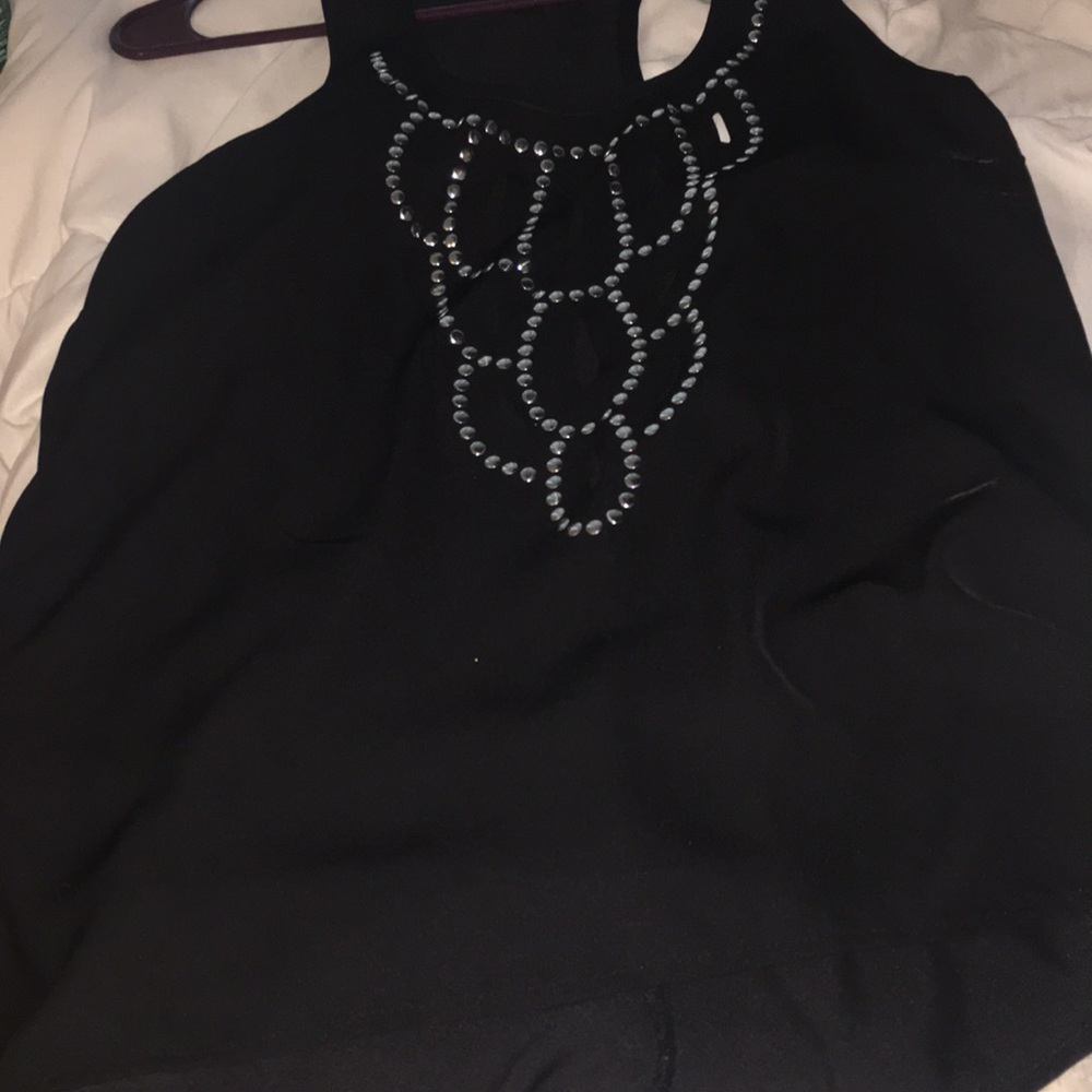 Black tank with gems